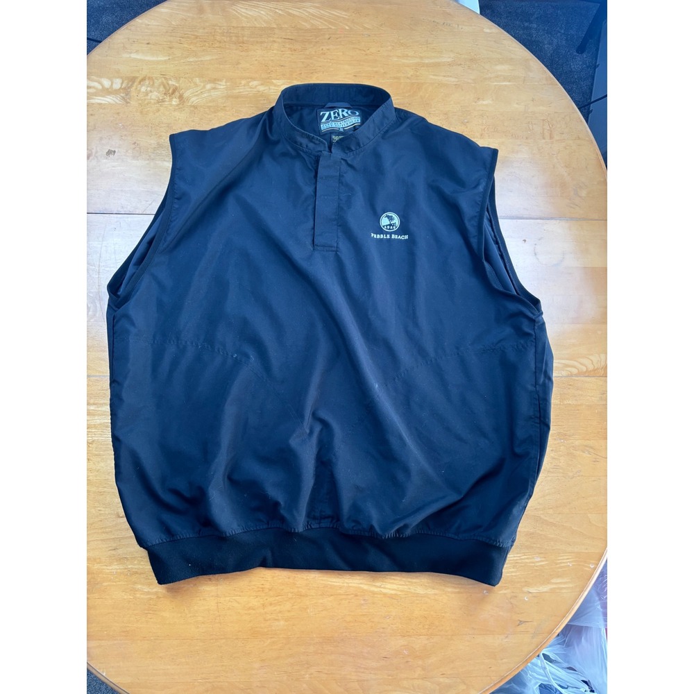 Zero Restriction Pebble Beach Golf Vest Mens XXL Black Microfiber Pullover 9003A